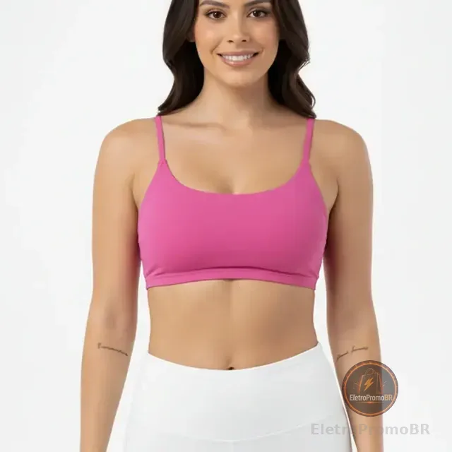 Top Com Bojo Removível Alta Sustentação Academia Fitness
