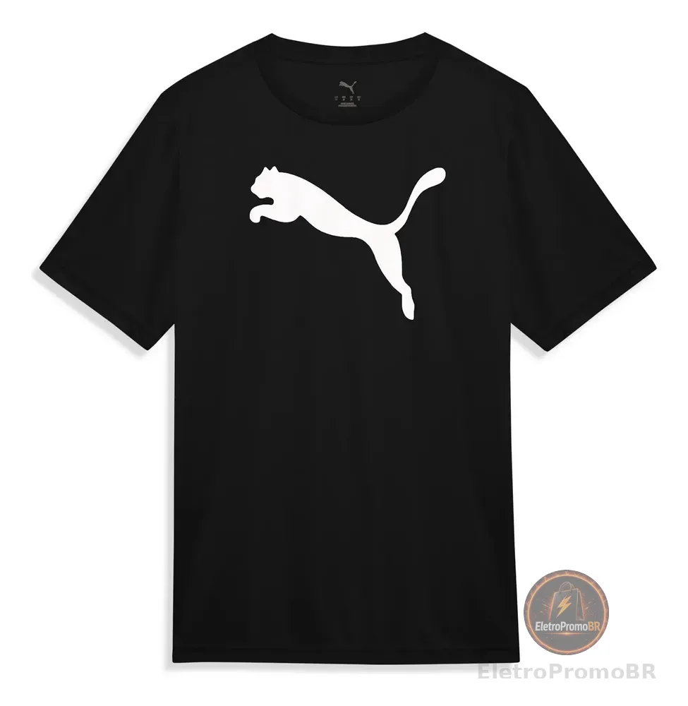 Camiseta Ess Puma Logo Poly Puma Preto G