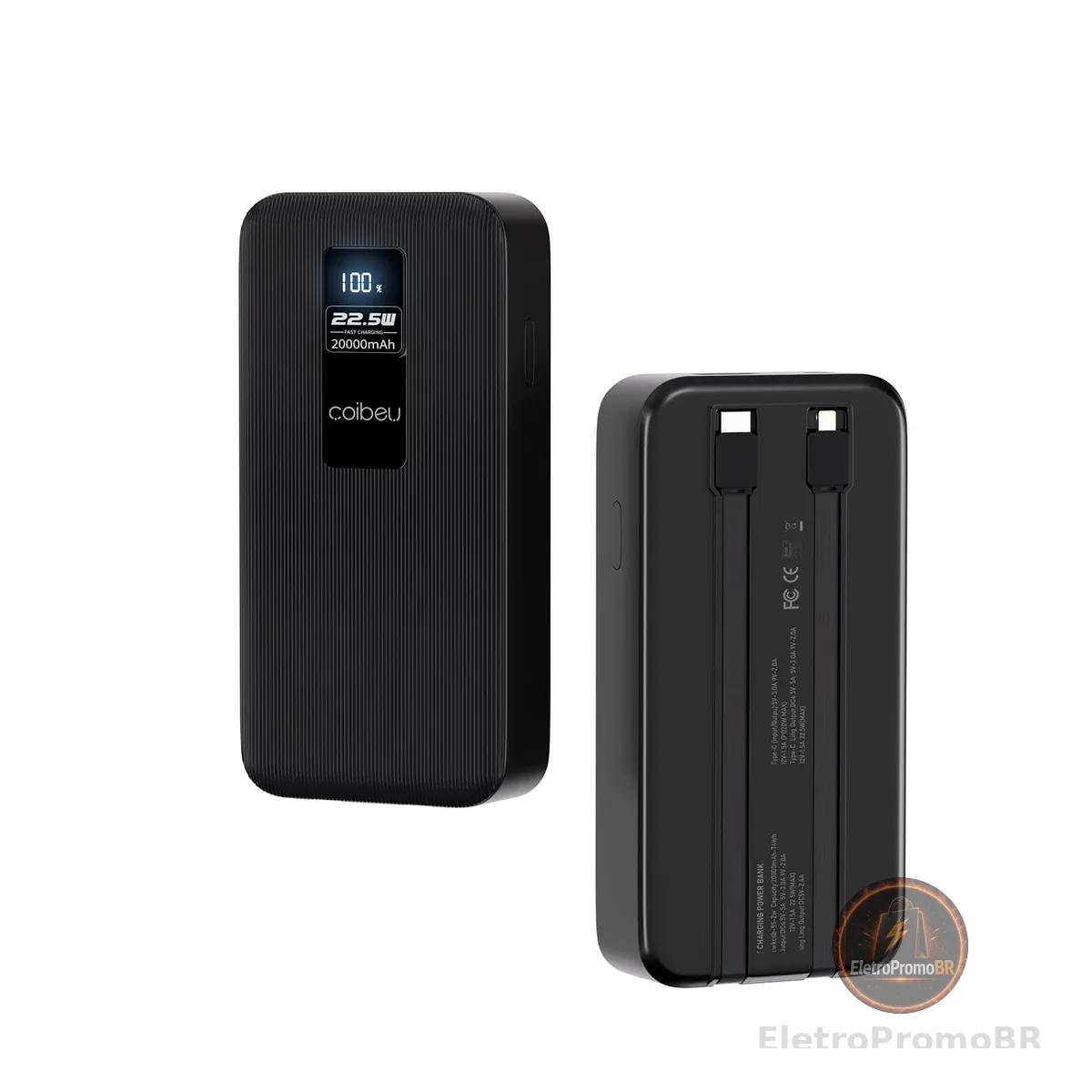 Power Bank, Carregador Portatil, 20000mAh, 22.5W, Display Digital