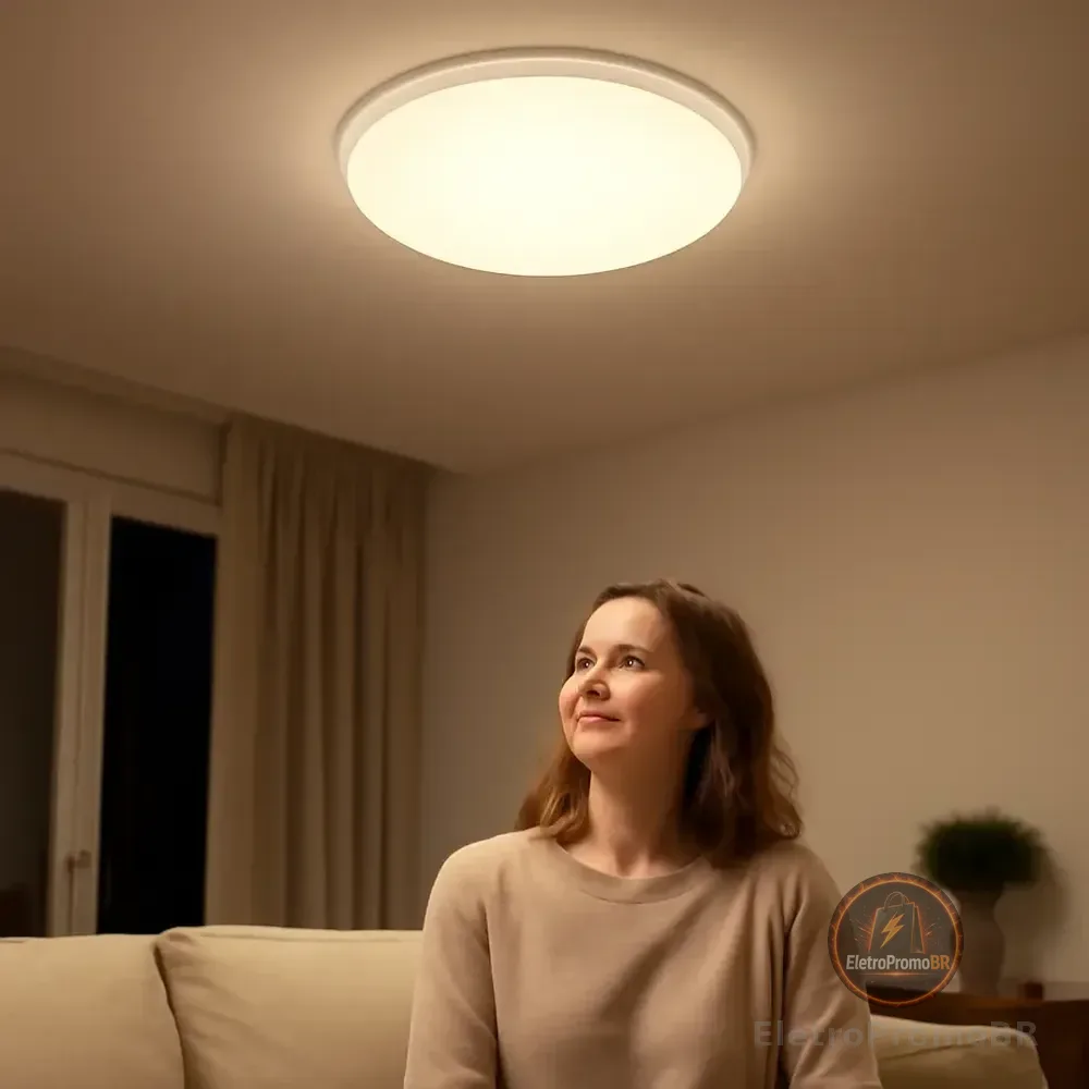 Lustre Luminária Plafonier Sobrepor 2 Lâmp 20w E-27 Redondo 110v/220v (bivolt) Branco