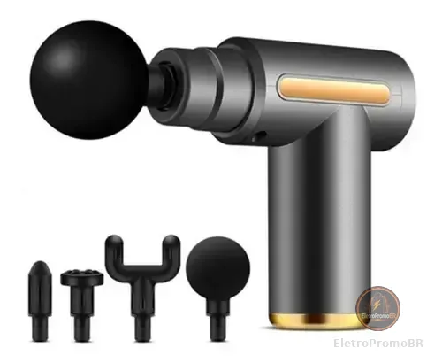 Massageador Elétrico Portátil Profissional Muscular Pistola Cor Preto