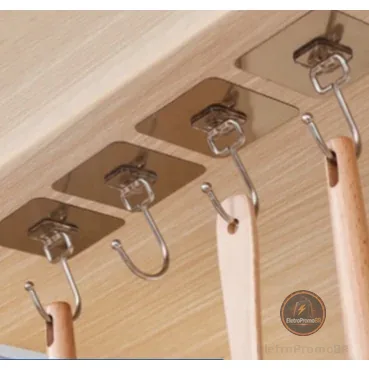 KIT 5 Gancho Adesivo Suporta 10 KG Parede Multifuncional Autocolante Casa Cozinha Quarto Banheiro Organizado 1 Peça