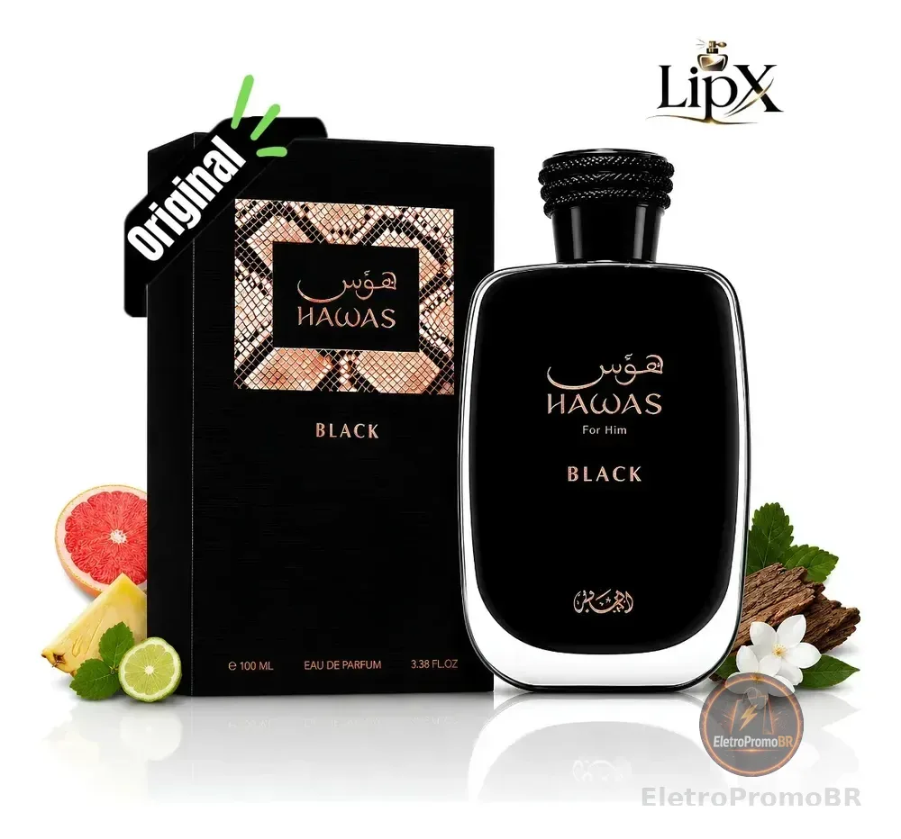 Perfume Árabe Eau De Parfum Rasasi Hawas Black Masculino 100 Ml