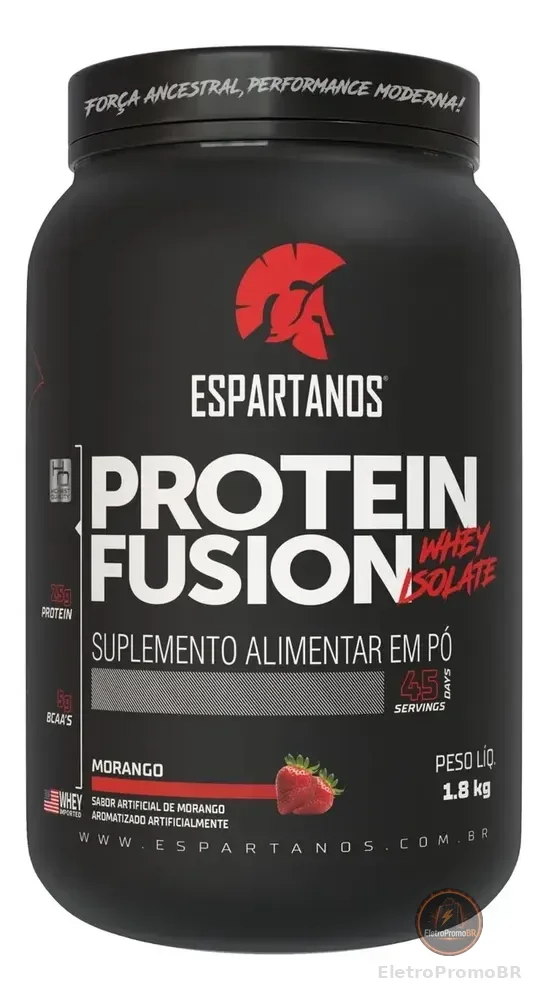 Protein Fusion Whey Isolate 1,8kg - Espartanos Nutrition Sabor Morango