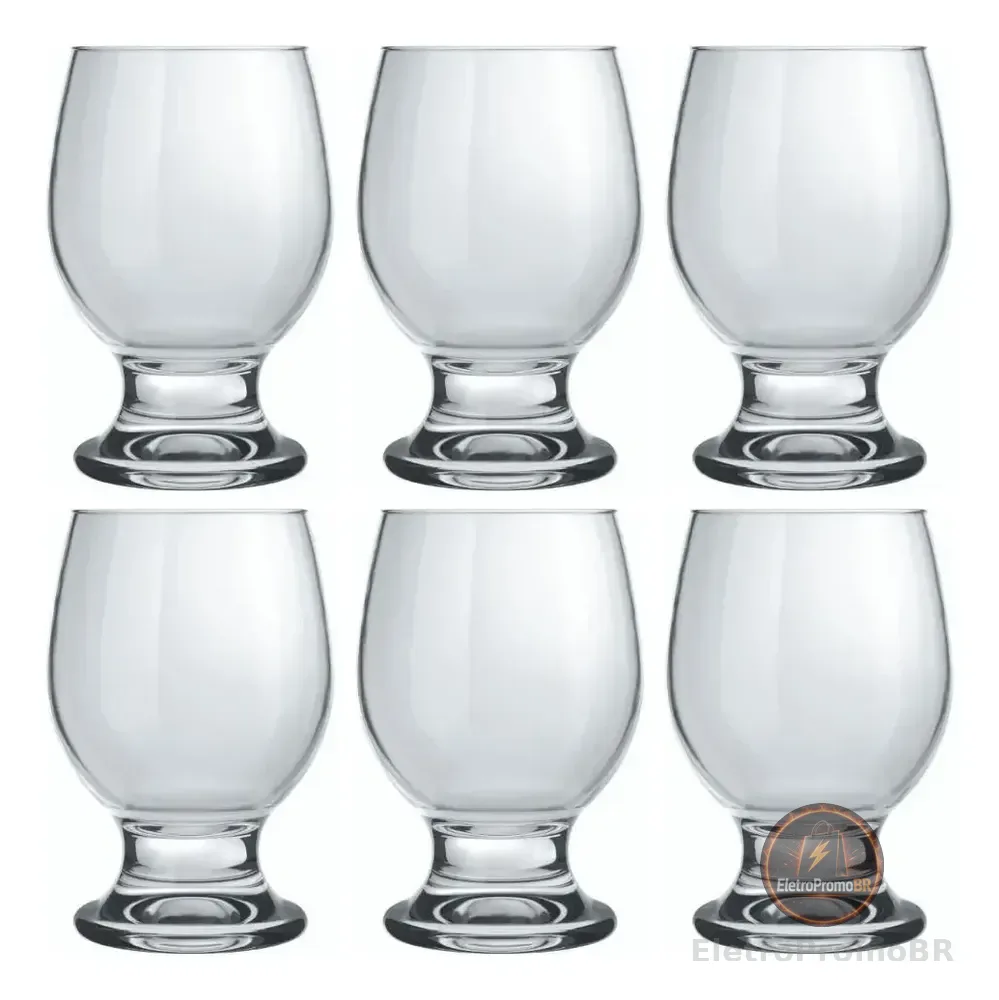 Jogo Taça Agua Suco Vinho Vidro Nadir Vidro 250ml - Kit 6 Un Transparente