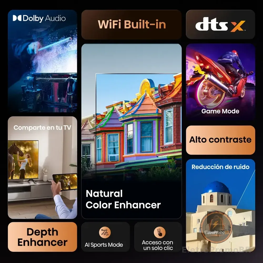 Smart TVHisense FHD 40" Polegadas 40A4NV com HDR10, DTS Virtual X, Compatibilidade Alexa e Google Home