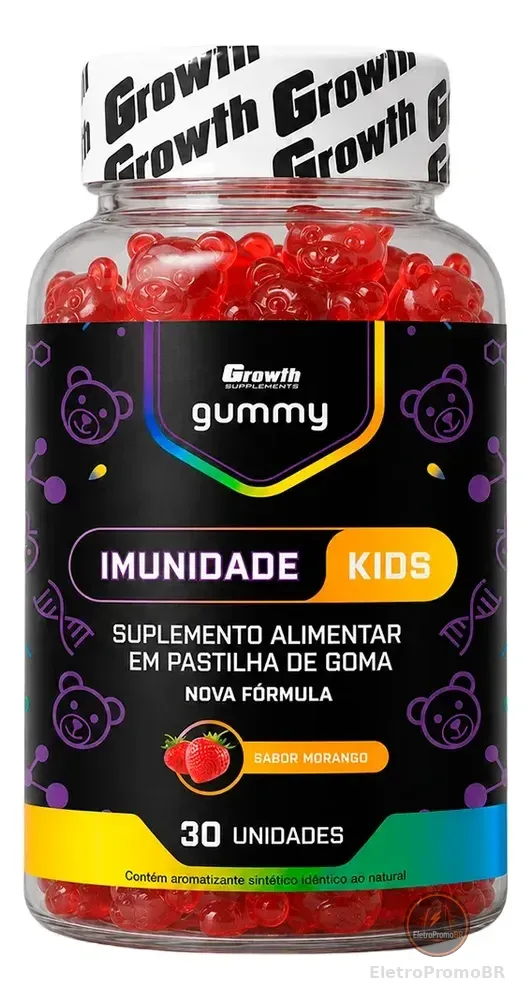 Imunidade Kids Gummy 30 Un Growth Supplements - Morango Morango
