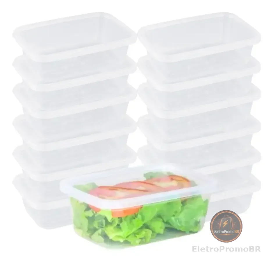 Jogo 10 Potes Para Alimentos 800ml Bpa Free Envio Imediato Transparete