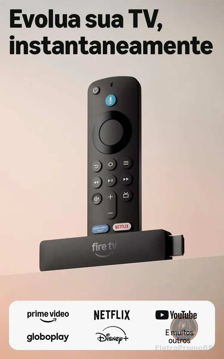 Amazon Fire TV Stick HD (modelo mais recente), Controle Remoto por Voz com Alexa, alimentado pela TV, com configuração simples e Acesso Antecipado à Alexa+