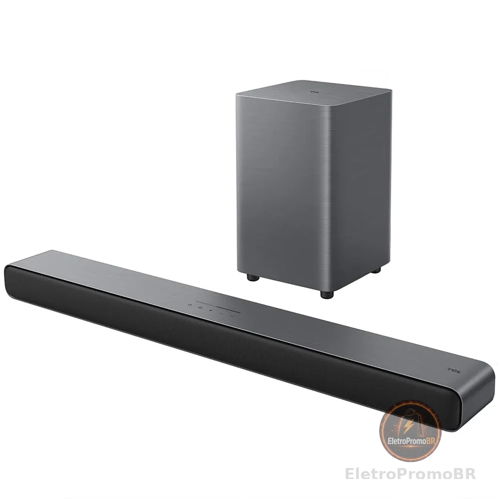 Soundbar TCL com Subwoofer sem fio Bluetooth 2.1 Canais HDMI ARC S55H