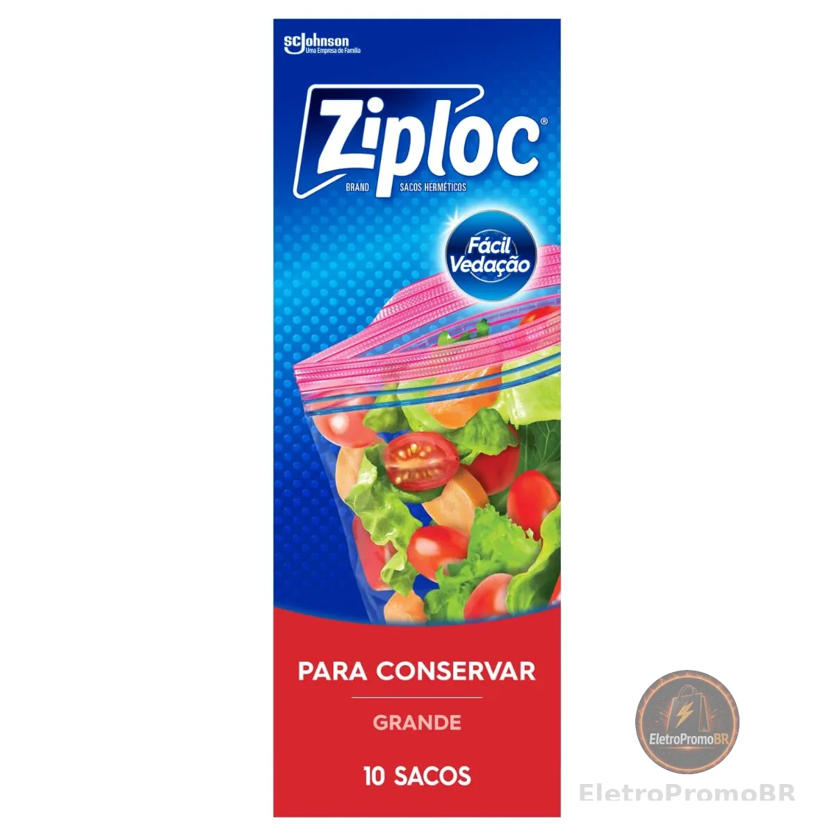 Ziploc Saco Hermético para Alimentos Grande, 10 Unidades