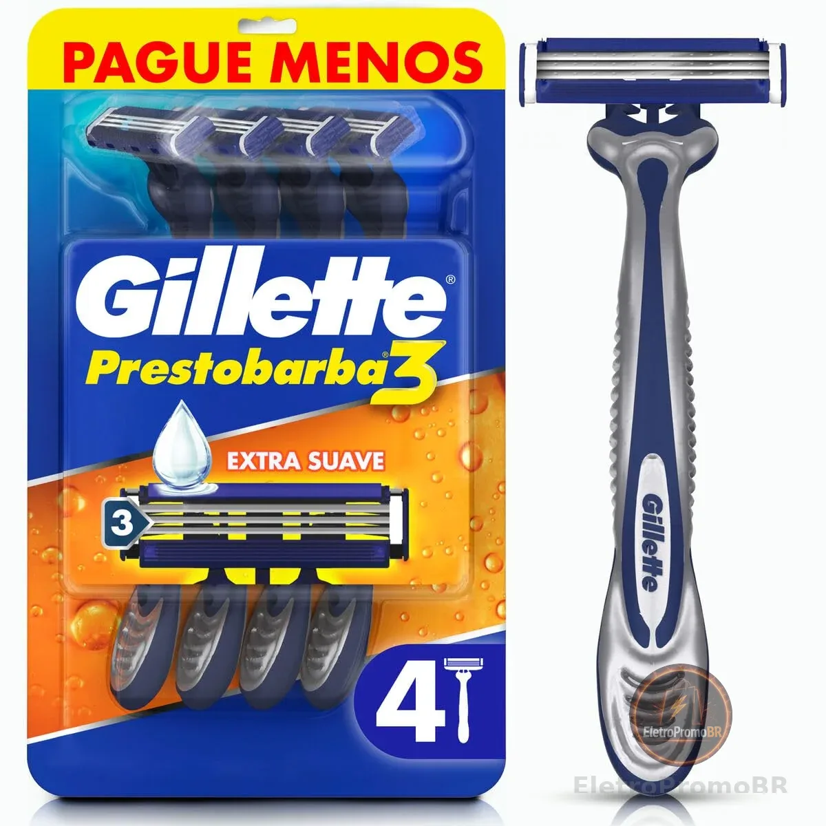 Aparelho de Barbear Descartável Gillette Prestobarba3 Leve 4 Pague 3