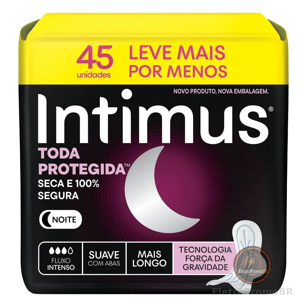 Absorvente Intimus Toda Protegida Noturno Suave Com abas 45 un