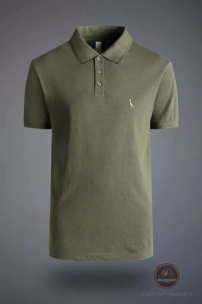 Polo Masculina Reserva Regular New Basic Verde Musgo Liso M