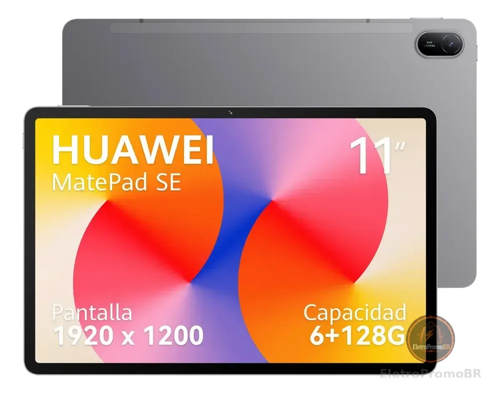 Tablet HUAWEI MatePad SE 11 Wifi 6+128GB Tela HUAWEI FullView de 11" para Conforto Visual, Superbateria de 7700 mAh 225W Câmera Traseira 8 MP, Câmera Frontal 5 MP Cinza Nebula