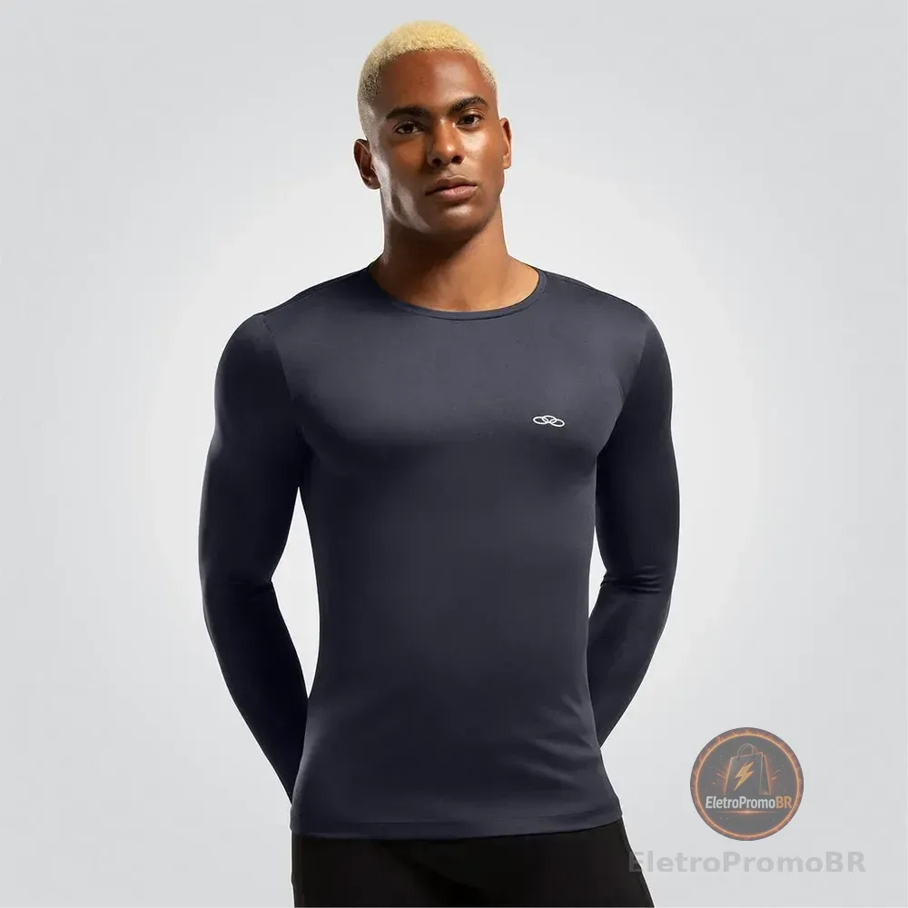 Camiseta Academia Masculina Essential Manga Longa Olympikus Preto M