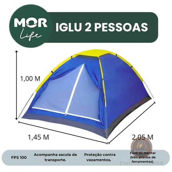 Barraca Camping Mor Iglu Life Até 2 Pessoas Acampamento