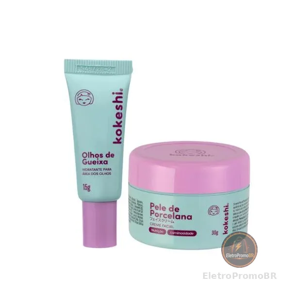 Kit Dupla Renovadores Faciais Kokeshi Pele Porcelana Olhos Gueixa