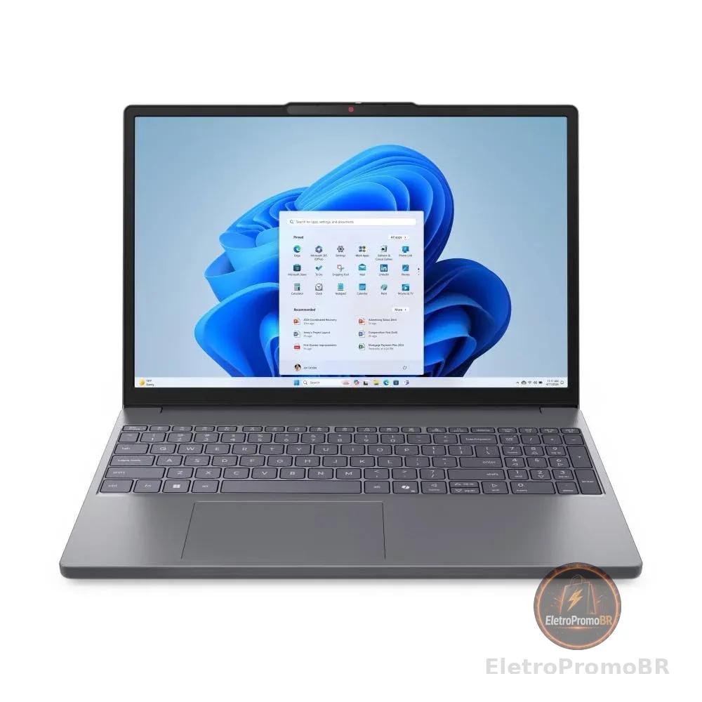 Notebook Lenovo IdeaPad Slim 3 15.3" Luna Grey - Intel Core 3 100U, 8GB RAM, 256GB SSD, Windows 11