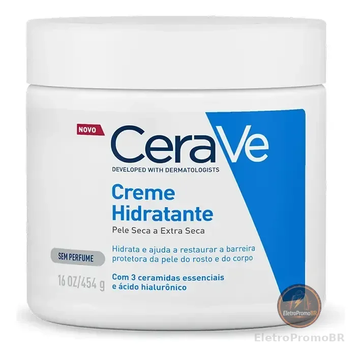 Creme Hidratante Corporal e facial para Pele Seca a Extra Seca Sem Perfume 454g CeraVe