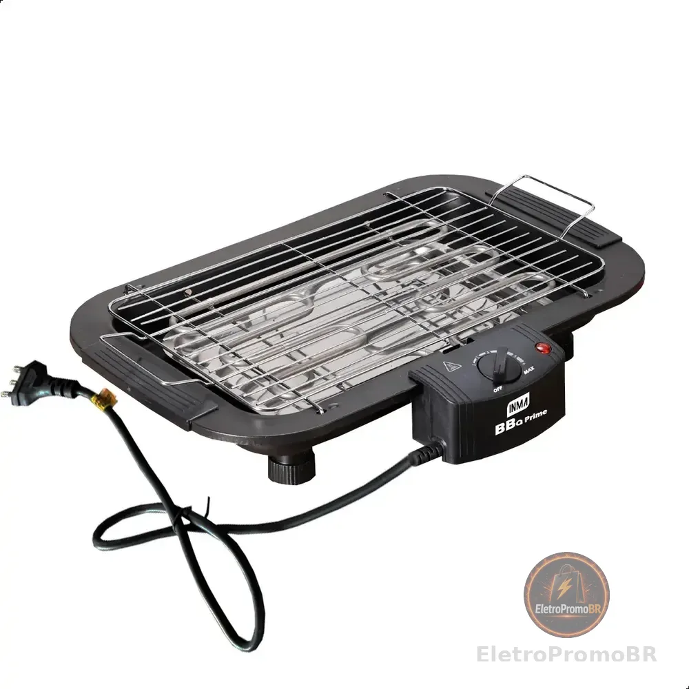 Churrasqueira Elétrica INMA BBQ Prime Com Depósito de Gordura e Termostato Ajustável