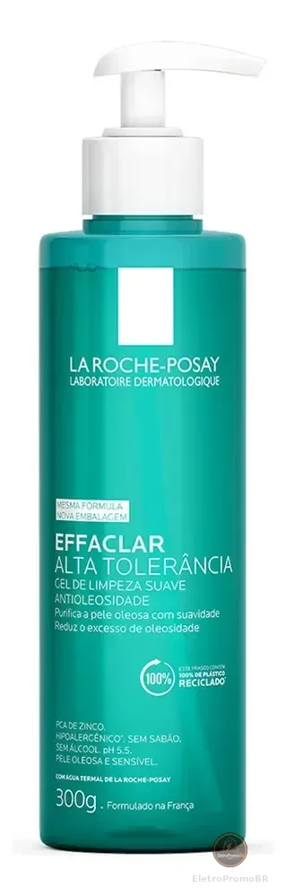 Gel de Limpeza Facial Refil para Peles Oleosas e Sensíveis Limpeza Profunda Não Resseca Alta Tolerância Hipoalergênico Effaclar La Roche-Posay 300g