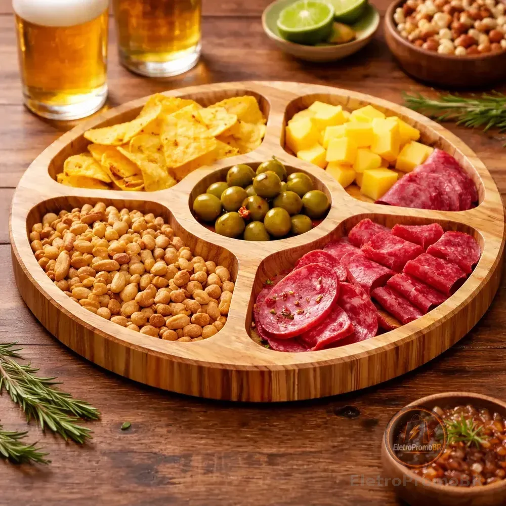 Petisqueira Tramontina Premium Bandeja Tábua Servir Marrom