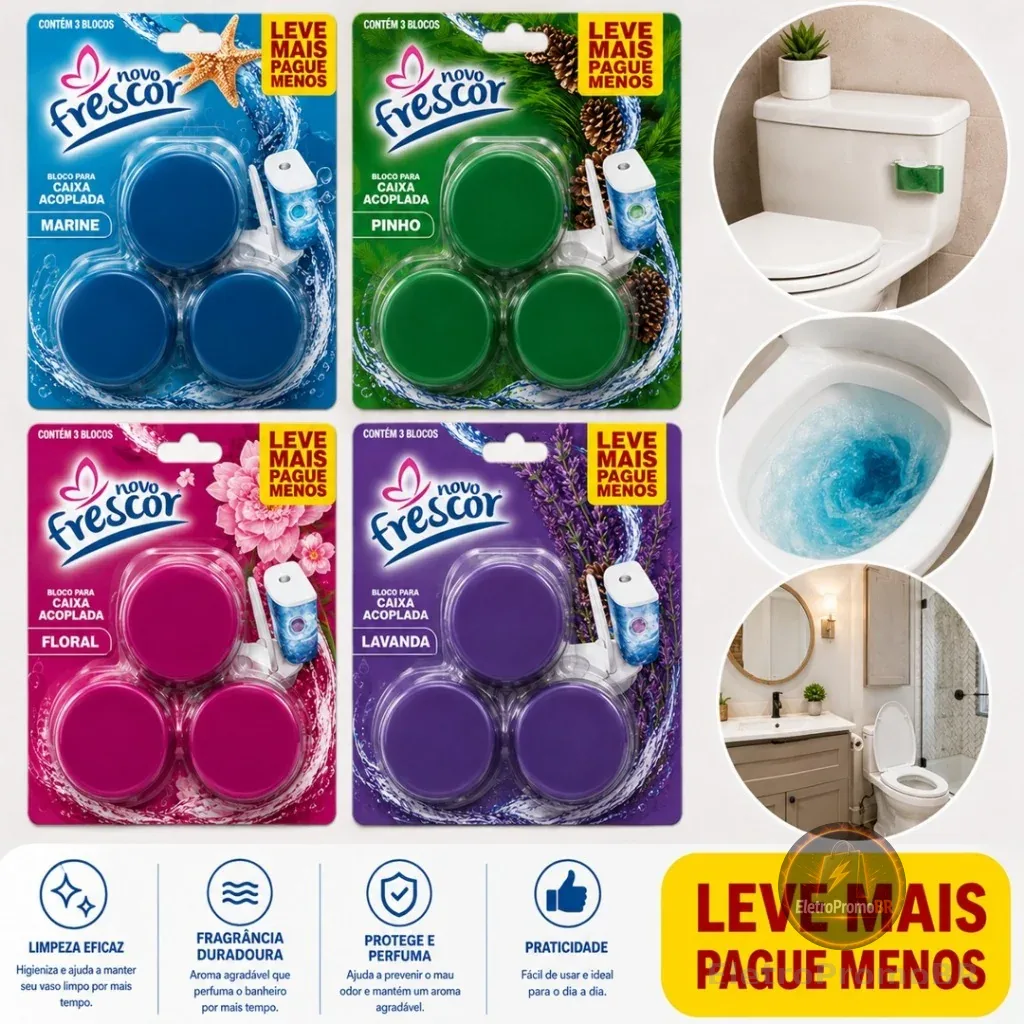 KIT C/09 ou 03 Bloco Para Caixa Acoplada Pedra Sanitária Pastilha Tablete - Limpeza Profunda - ENVIO FULL