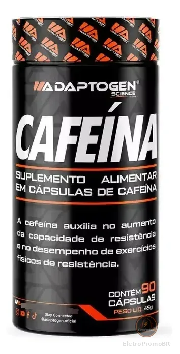 Cafeína Termogênico 90 Cápsulas Adaptogen Sabor Sem Sabor