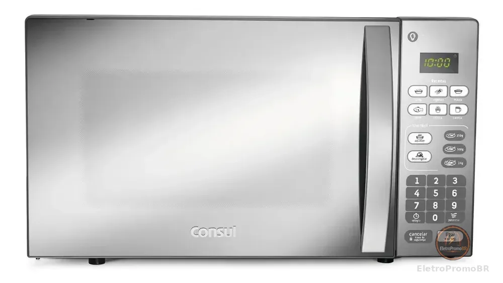 Micro-ondas CM020BF 20 Litros Espelhado com Função Descongelar Cor Cinza e Inox Consul