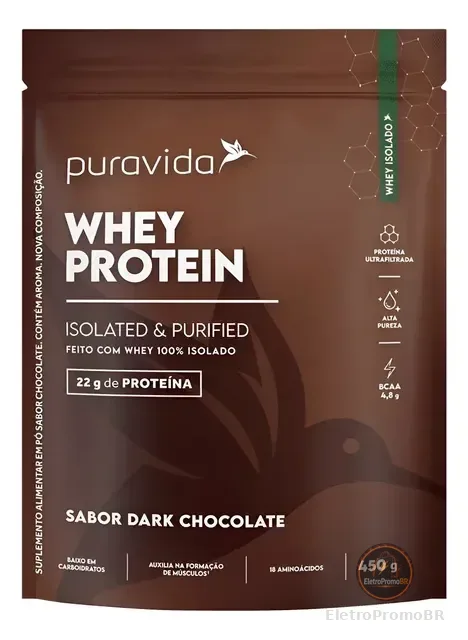 Whey Protein 100% Isolado Pura Vida Low Carb Sem Lactose