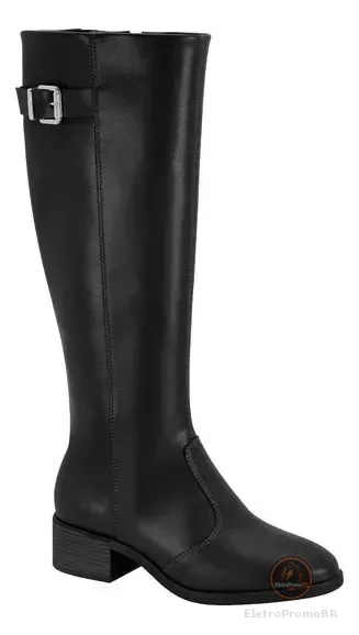 Bota Beira Rio Feminino 9087-106 Preto Lisa 38 Br