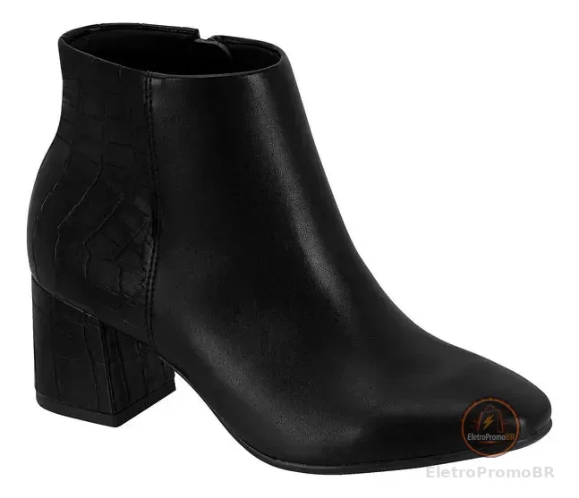 Bota Beira Rio Feminino 9076-111 Preto Lisa 35 Br