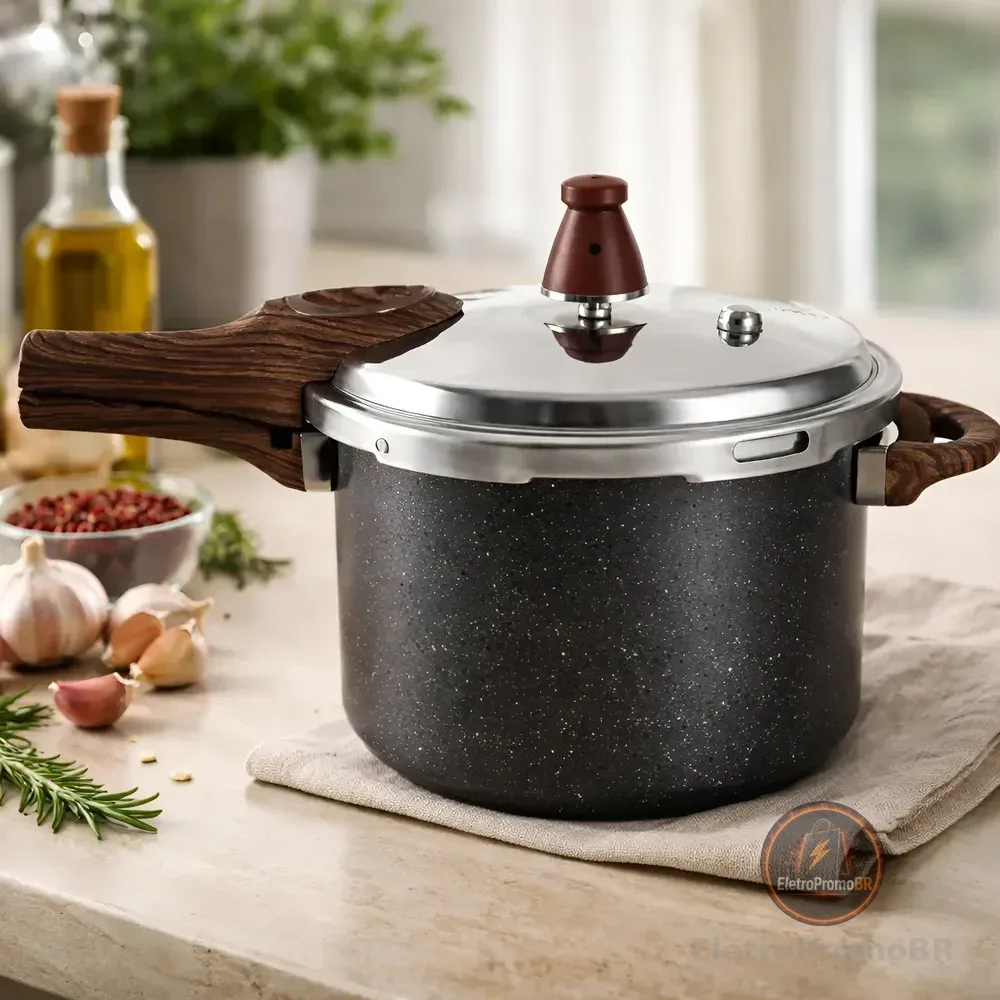 Panela De Pressão Antiaderente/brinox/cerâmica/aluminio 4,2l Granito