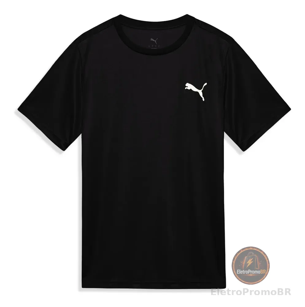 Camiseta Ess Small Puma Logo Poly Tee Masculina Puma Preto G