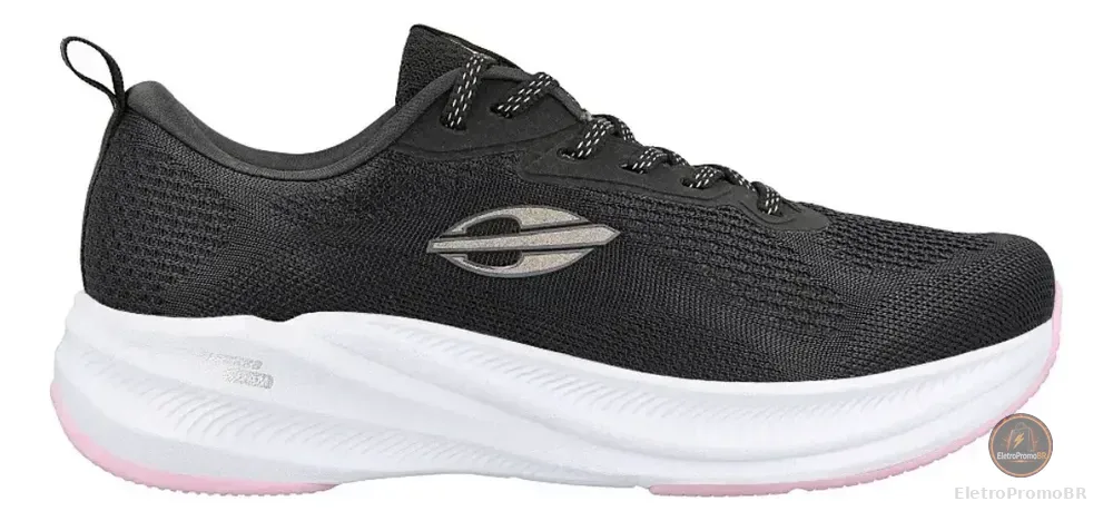 Tênis Corrida Mormaii Pace Feminino Esportivo Conforto Preto/rosa 36