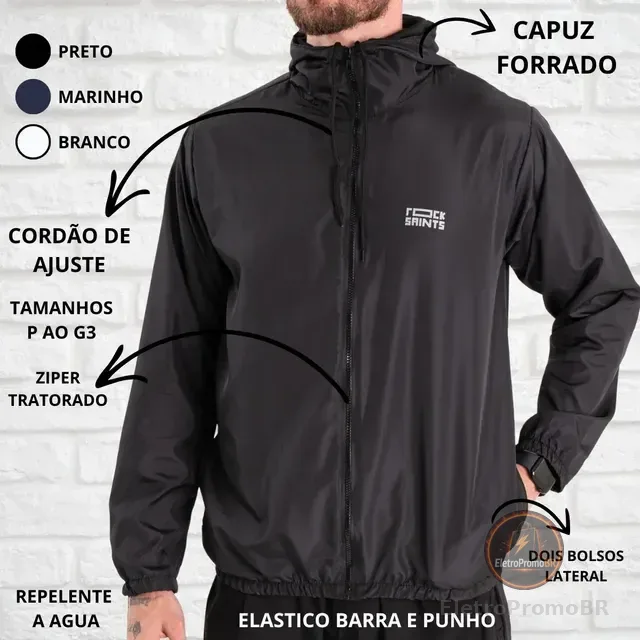 Jaqueta Casaco Corta Vento Rock Saints Liso