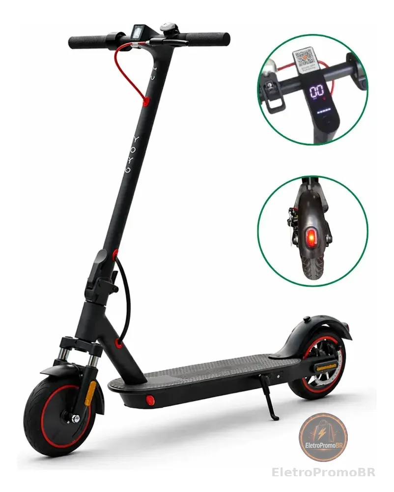 Yoyo Patinete Elétrico V01 500w 7.8 Ah Dobrável Bivolt 30km Preto