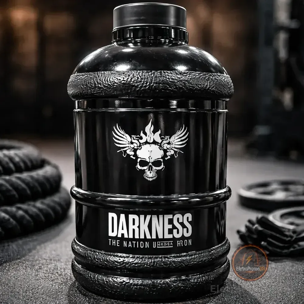 Integralmédica Darkness galão de água para academia 2200mL cor preto