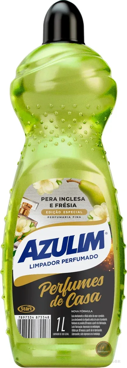 Limpador Perfumado Azulim Essência Pera Inglesa e Frésia, 1L | Limpa Superfícies Laváveis, Pisos, Azulejos, Fórmicas, Pias e Bancadas, Perfume Agradável e Duradouro, Prático Para o Dia a Dia