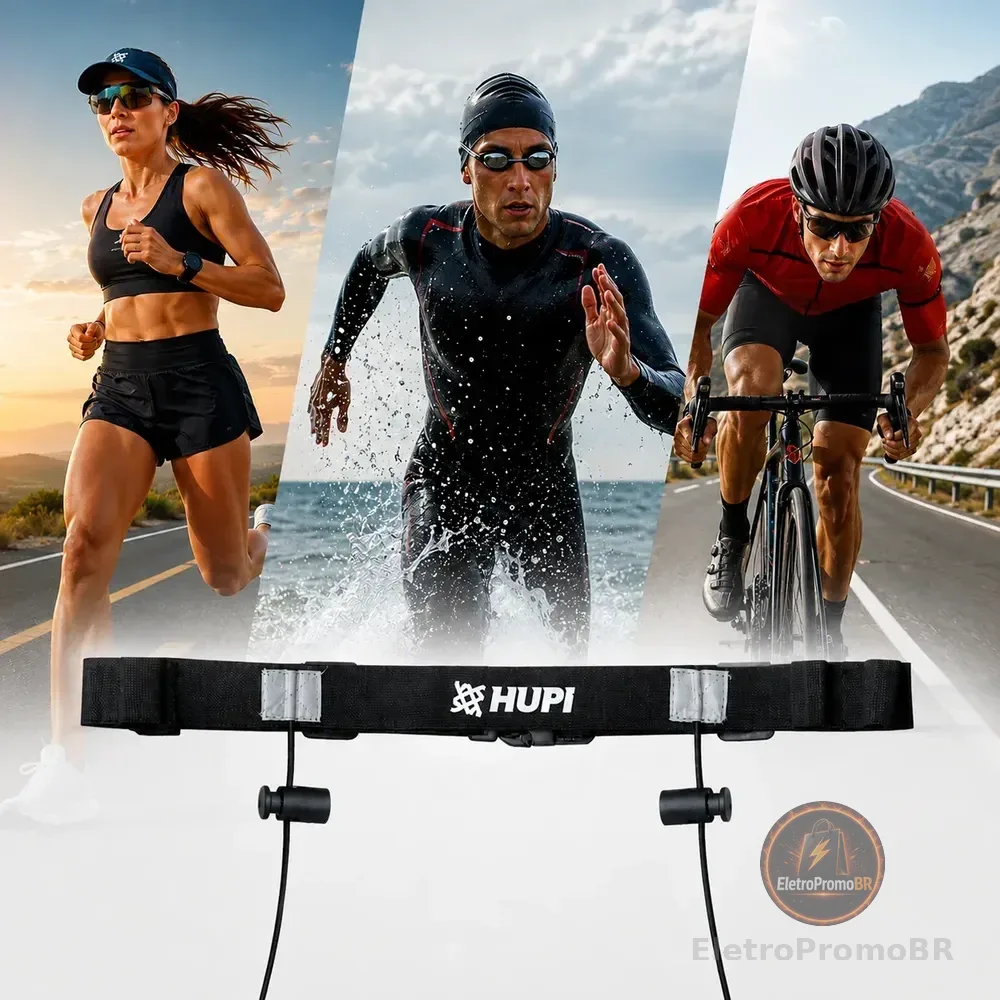 Cinto Porta Número Corrida Triathlon Ciclismo Hupi All Black Preto