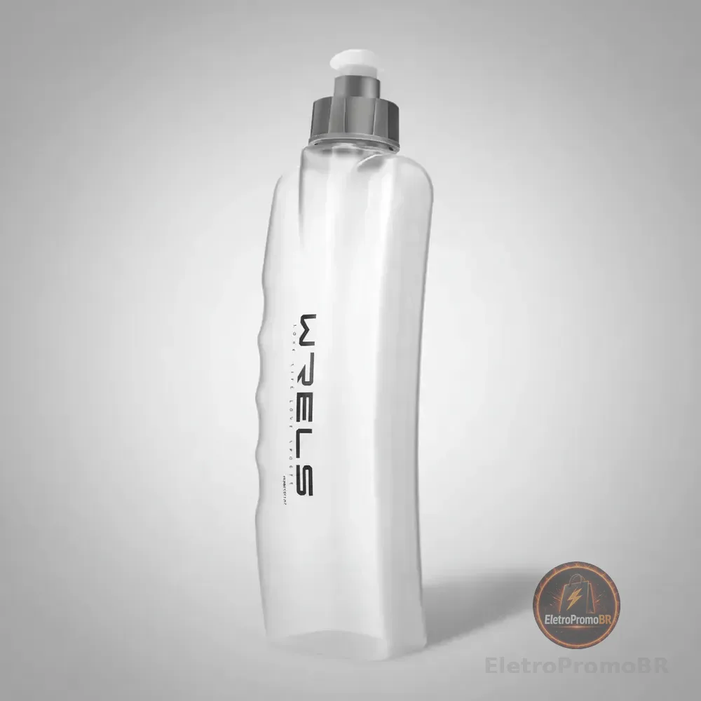 Garrafa Squeeze Agua Gelada Curvada Para Corrida 350ml Transparente