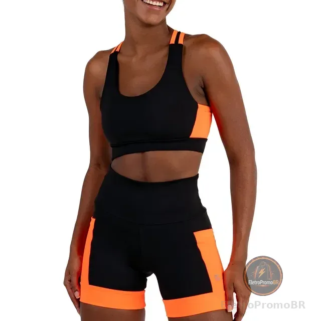 Conjunto De Shorts E Top Nadador Para Corrida Sustentação