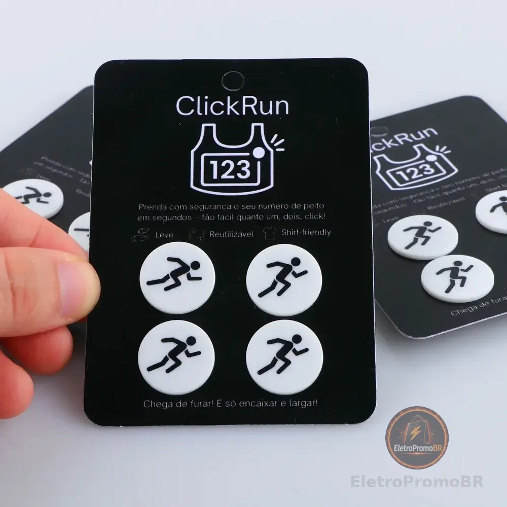 Botão Porta Número Para Corrida - Clickrun Branco Único