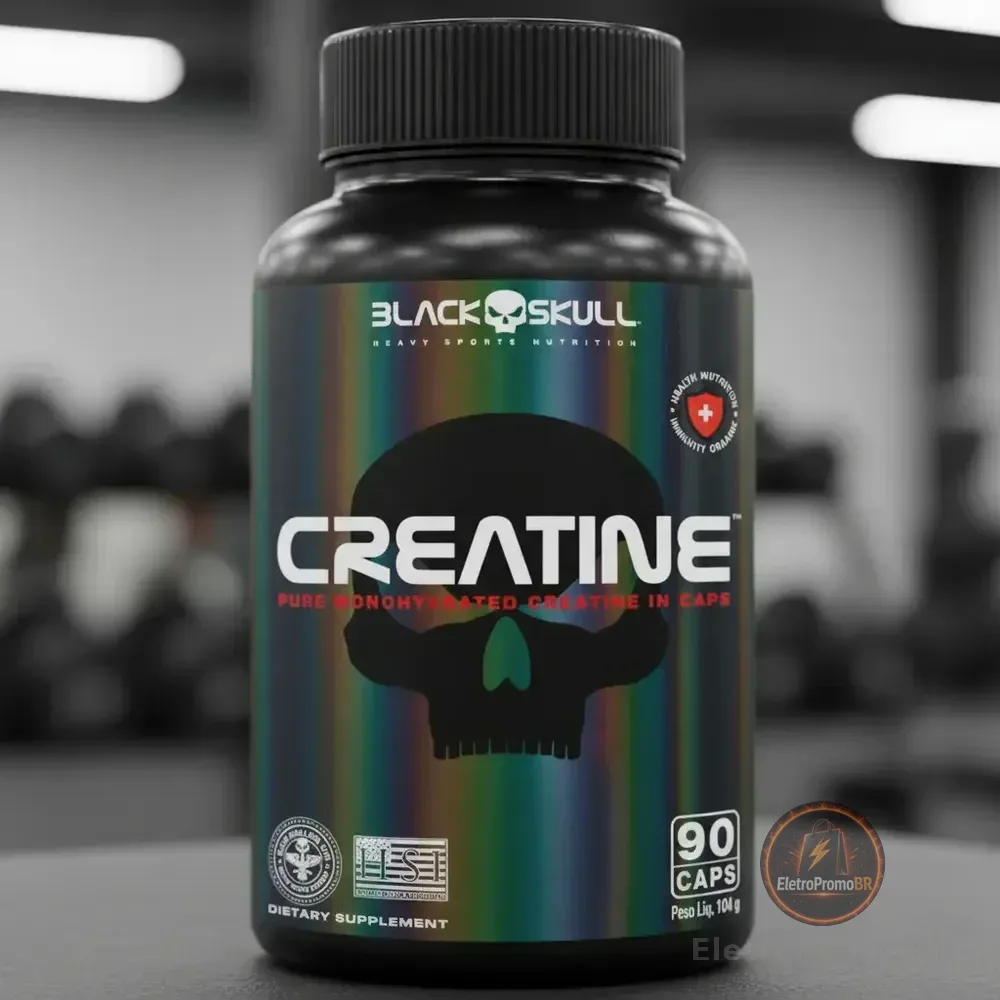 Creatina Monohidratada 90 Cápsulas Creatine - Black Skull
