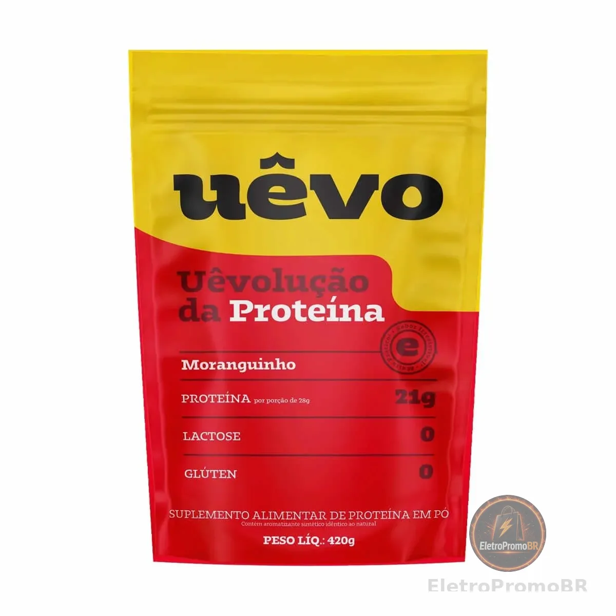 Proteína Uêvo - 420g Refil Morango - Uêvo