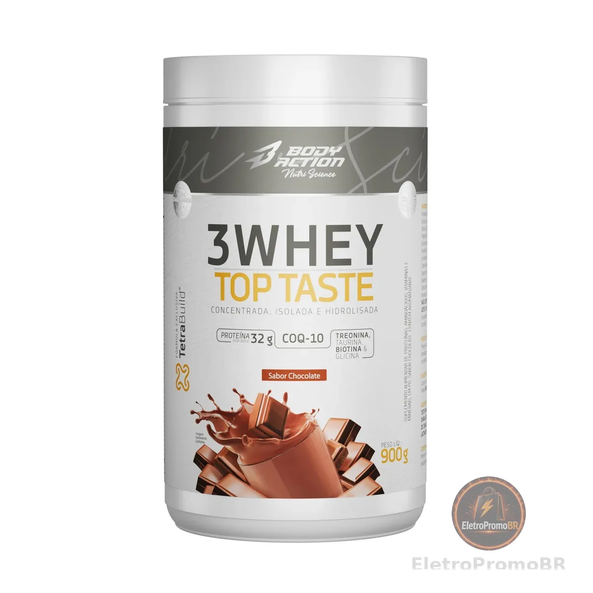 3 Whey Top Taste 900g Sabor Chocolate Bodyaction