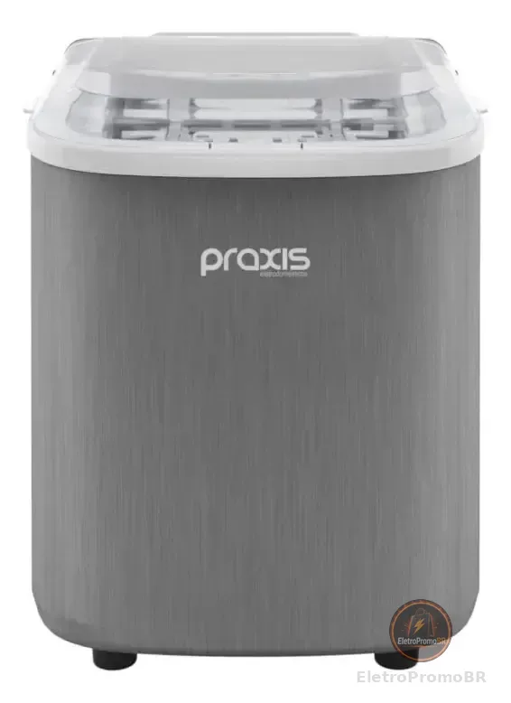 Máquina De Gelo Praxis Portátil 12kg/dia 112W Prata