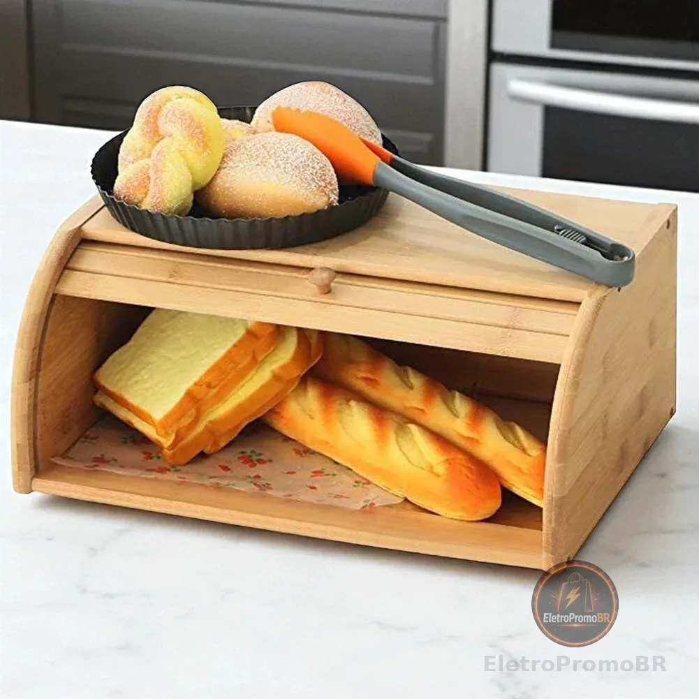 Cesto Pão Porta Pães Bolacha Biscoito Organizador MDF Retrátil Cozinha Armazenamento