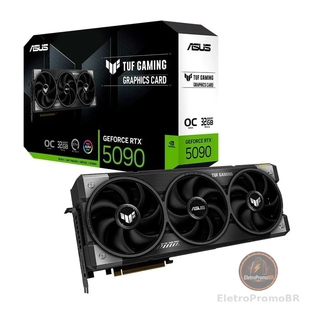 Placa de Vídeo NVIDIA GeForce ASUS RTX5090 TUF Gaming OC 32GB GDDR7 512Bits TUF-RTX5090-O32G-GAMING